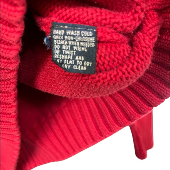 Vintage Polo by‎ Ralph Lauren Classic Red Crewneck Knit Sweater, Sz L - Picture 5 of 5